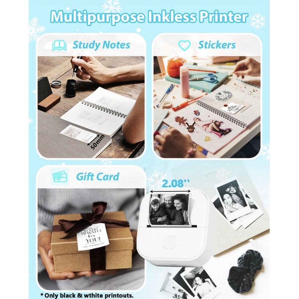 Phomemo Mini Printer - T02 Sticker Portable Small Printer Machine with Paper US - Picture 6 of 6